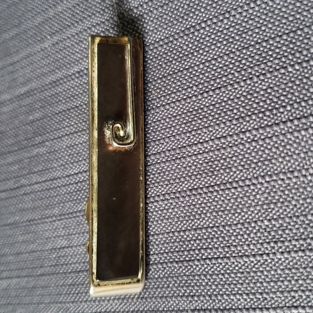 Swank Tie Clip Goldtone Mother of Pearl.